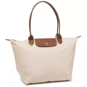LONGCHAMP Top Handle Bag LE PLIAGE 2way Shoulder Strap L Size Paper Beige NEW - Picture 1 of 8