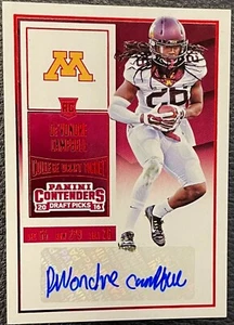 2016-17 Contenders DP De’Vondre Campbell ROOKIE AUTO RED RC College Bowl Ticket - Picture 1 of 2