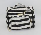Ju.Ju.Be White & Black Stripes Fancy First Lady Nylon B.F.F. Diaper Baby Bag 16"
