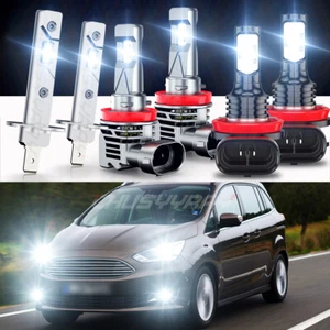 Para Ford C-Max 2013-2017 -6X Faro LED Alto/Bajo + Faros Antiniebla Combo Bombillas Blanco - Imagen 1 de 13