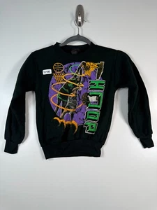 Vtg PCA Kids Boys Basketball Hoop AOP Graphic Fleece Sweatshirt Black Sz S-8 - Picture 1 of 12