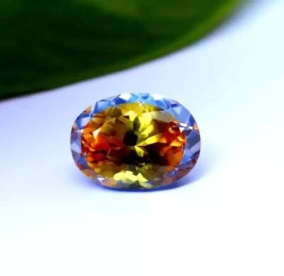 双色皮坦巴里椭圆形切割散装 12-14 克拉天然蓝宝石认证宝石 — 第 1/4 张图片