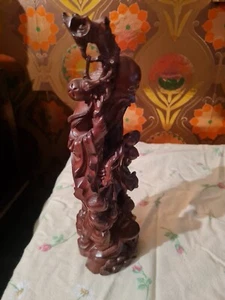 Antique Chinese Hardwood Carved Figurine - Picture 1 of 6