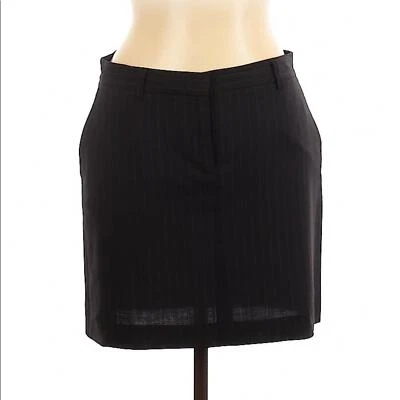 Theory wool striped skirt black size 10 - Image 1 of 4
