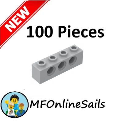 NEW 100x Genuine LEGO 1x4 Light Bluish Gray Technic Bricks  - Piece # 3701 MILS - Image 1 of 4