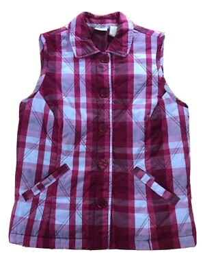 CC Hughes розовый красный и белый клетку стеганый жилет женский размер S маленький  - Изображение 1 из 4