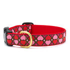Up Country All Hearts Dog Collar -  X-Large (18 to 24 Inches) 1 Inch Wide Width