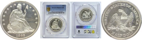 1865 Seated Liberty Half Dollar PCGS PR-64 CAM Cover