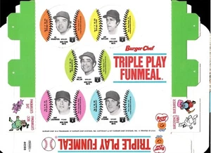 1977 Burger Chef Funmeal Complete Tray NEW YORK METS Uncut MSA Discs - Picture 1 of 6
