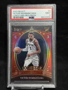 2023 PANINI SELECT LODESTARS RED PRIZM #9 VICTOR WEMBANYAMA ROOKIE RC PSA 9 - Picture 1 of 2