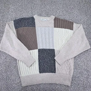 Maglione Orvis Vintage Adulto Grande Manica Lunga Maglia Patchwork Casual Uomo - Foto 1 di 6