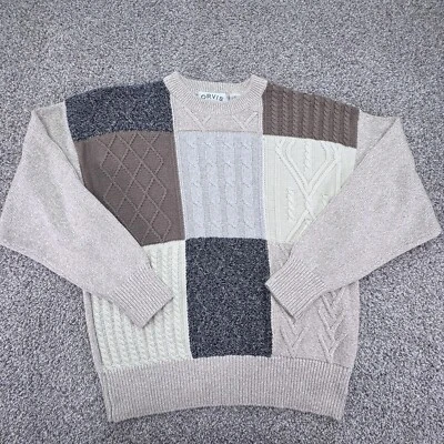 Suéter Orvis Vintage Adulto Grande Manga Longa Malha Patchwork Casual Masculino - Imagem 1 de 4