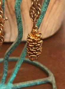 REAL ALDER CONE Necklace from YOSEMITE NATIONAL PARK w/20” gold color chain - Picture 1 of 9