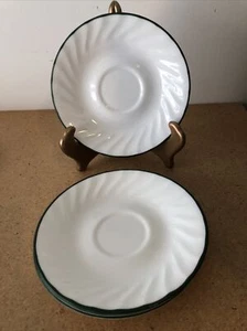 CORELLE SAUCERS CALLAWAY IVY SAUCERS GREEN AND WHITE SWIRL SET OF 4 - Picture 1 of 4