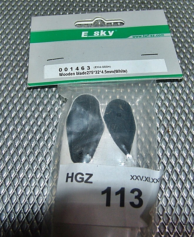e Sky Rotorblätter 002463 (EK4-00049 ) Holz 275*32*4,5mm (White) neu in OVP - Bild 1 von 1