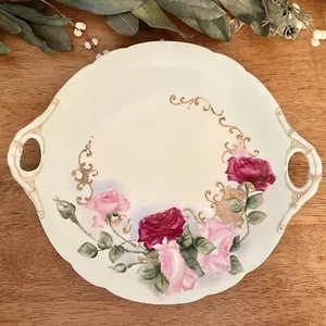 Antique JP/L Jean Pouyat French Limoges Hand Painted Rose Platter Plate 11 1/4" - Picture 1 of 10