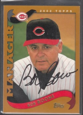 BOB BOONE 2002 Topps #304 Cincinnati Reds Manager Auto TTM/IP Signed Autographed - Image 1 of 2