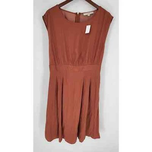 LOFT Orange Fit and Flare Dress Pockets Women's 8 New NWT - Picture 1 of 11
