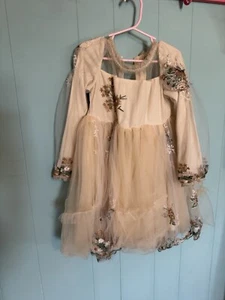 Flower Embroidered Lace Dress 6Y Mia Belle Girls - Picture 1 of 4