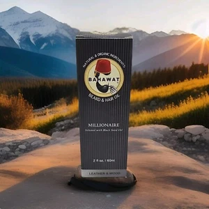 🔥 Bahawat Beard & Hair Oil Natural & Organic Leave-in Conditioner Leather Wood - Picture 1 of 6