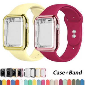 For Apple i Watch Series Ultra 9 8 7 6 5 SE TPU Case+Silicone Band Strap 45/49mm - Picture 1 of 29