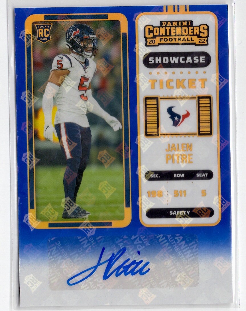 Jalen Pitre 2022 Panini Contenders Showcase Ticket #164 Rookie Auto RC