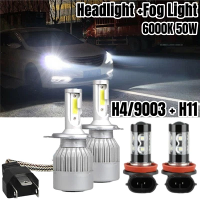 For 2007 - 2014 Honda CRV CR-V LED Headlight Fog Light High Low Dual Beam Bulbs - Image 1 of 4