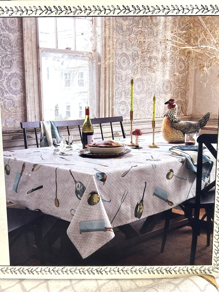 Tablecloth 60” ” John Derian Cutlery Toss Printed Rectangle Target