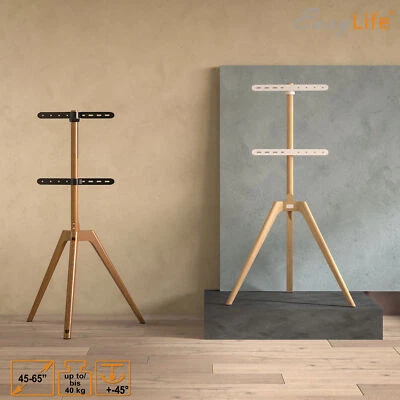 ►EasyLife - STAFFELEI Tripod Holz TV-Stativ 45 bis 65 Zoll, Schwenkbar  - Bild 1 von 4