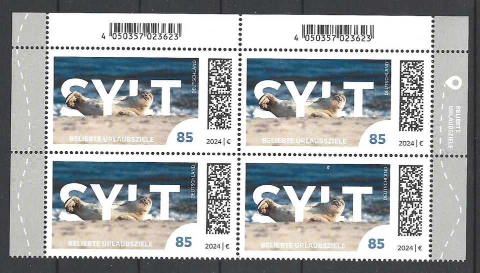 Germany 2024 Popular vacation destinations, Sylt, Sea Animals MNH Blocks of Four - Image 1 of 1