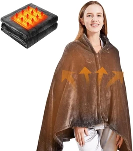 Heated Blanket, Flannel Heated Blanket, Wearable Blanket Single, 59" X 33", USB - Picture 1 of 9