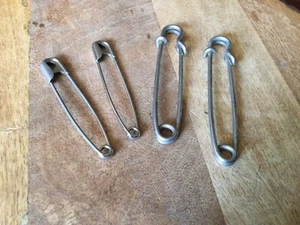 Lot of 4 Vintage Silver Safety/Diaper Pins - Picture 1 of 1