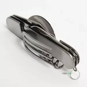 Camping Eating Utensil Set Folding Emergency Cutlery Knife Fork Spoon Kit - Picture 1 of 4