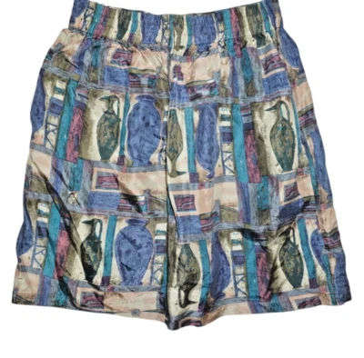 Jane Ashley Vintage 90s Vase Print High Waist Shorts - Size M - Image 1 of 4