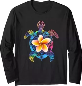 Hawaiian Tie Dye Sea Turtle Hawaii for men and women Long Sleeve T-Shirt - Picture 1 of 8