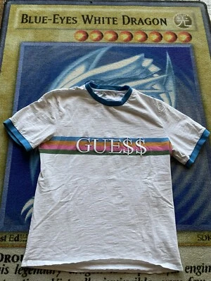 Guess ASAP A$AP Rocky Ringer Shirt Men’s Medium White Stripes Embroidered Collab - Image 1 of 4