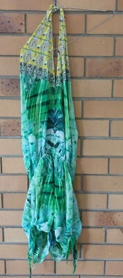Traje de Juego Camilla Franks Vintage Verde Palma Adornado Corbata Talla Única $4 EXPRESS Foto 1 de 4