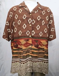 Camisa De Colección KWBL Abotonada Manga Corta Para Hombre 3XL Abstracta - Imagen 1 de 5