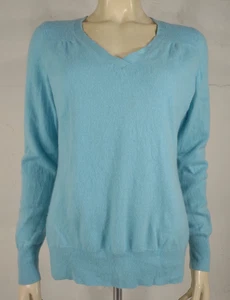 Talbots light blue 100% Cashmere V-neck pullover sweater womens XL X-Large - Picture 1 of 9