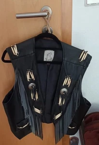 Biker Weste Lederweste EL LOBO Herren XXL schwarz - Bild 1 von 3