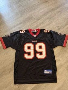 Camiseta deportiva vintage Reebok Warren Sapp NFL Tampa Bay Buccaneers para hombre M #99 negra - Imagen 1 de 13