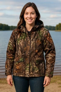 Damen Redhead Camo Jacke Hoodie Bone Dry Winddicht Größe Small - Bild 1 von 10