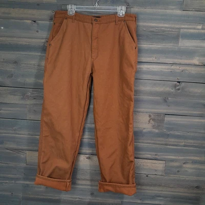 Stanley Canvas Carpenter Pants Mens 36X30 Brown Fleece Lining Chore Outdoor Work - Image 1 of 4