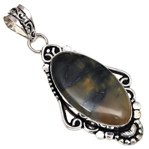 Colgante Newlite Jaspe Piedras Preciosas Regalo Para Ella Joyería Plata 2.5" - Imagen 1 de 7