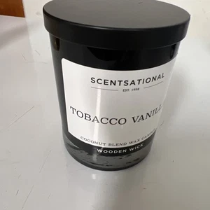 Scentsational Tobacco Vanilla Scented WOOD WICK Candle 11 OZ  - Picture 1 of 3