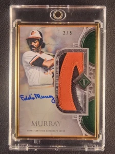 Parche con logotipo usado en juegos Topps Transcendent Eddie Murray 2023 automático/5 marco dorado - Imagen 1 de 4