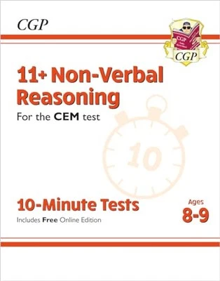 11+ CEM 10-Minute Tests: Non-Verbal Reasoning - Ages 8-9 (with O... by CGP Books - Image 1 of 2