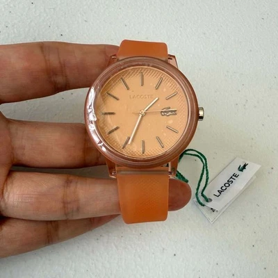 Lacoste Women's L.12.12 Quartz Peach Pink Silicone Strap Watch 36mm - Image 1 of 4