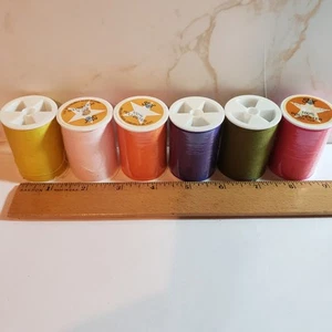 Lot of 6 Spools Star Brand 100% Polyester Sewing Thread Assorted Colors New/Used - Picture 1 of 7
