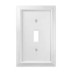 Placa de pared compuesta Annabelle blanca de 1 velocidad con palanca - Imagen 1 de 11